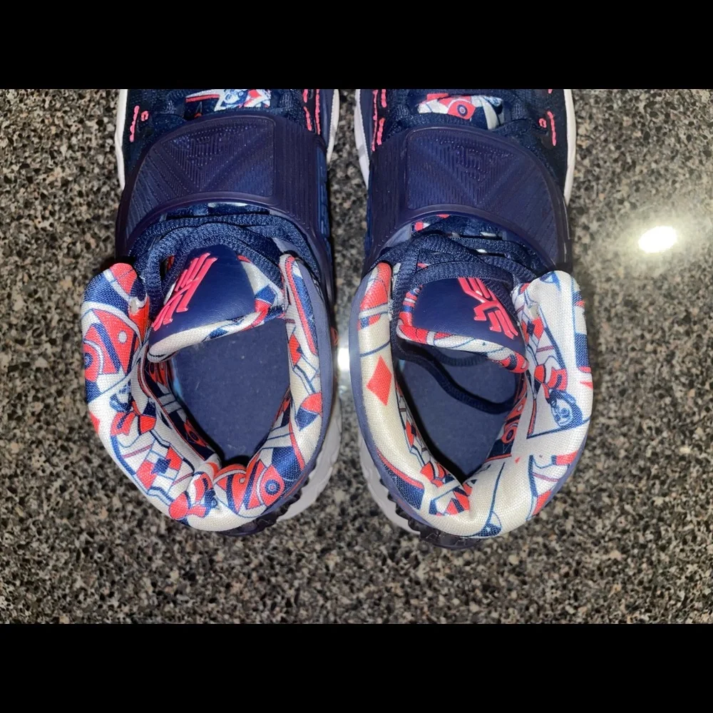 Nike Kyrie 6 ‘USA’ Navy Laser Crimson BQ4630-402 Mens Size 8 VNDS Balled Once - Picture 4 of 7